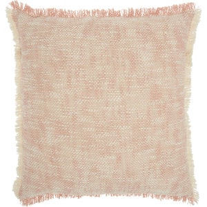 Lifestyles Blush Abstract Fringe 20 in. x 20 in. Throw Pillow