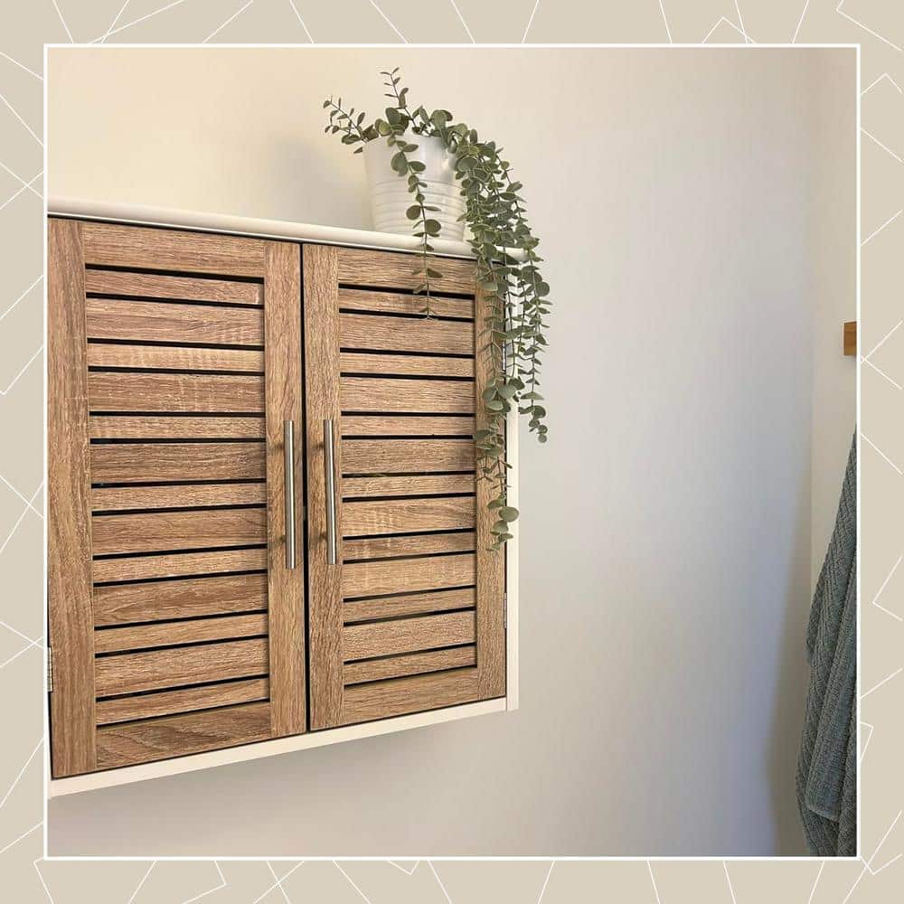 Stockholm Oak-Colored Wall Mounted Bathroom Cabinet
