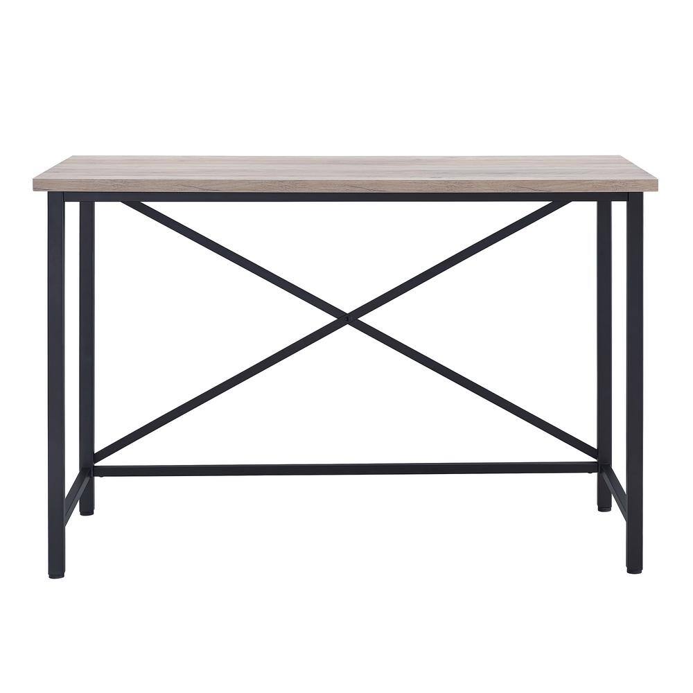 Martina 47" Black and Gray Oak Wood Desk