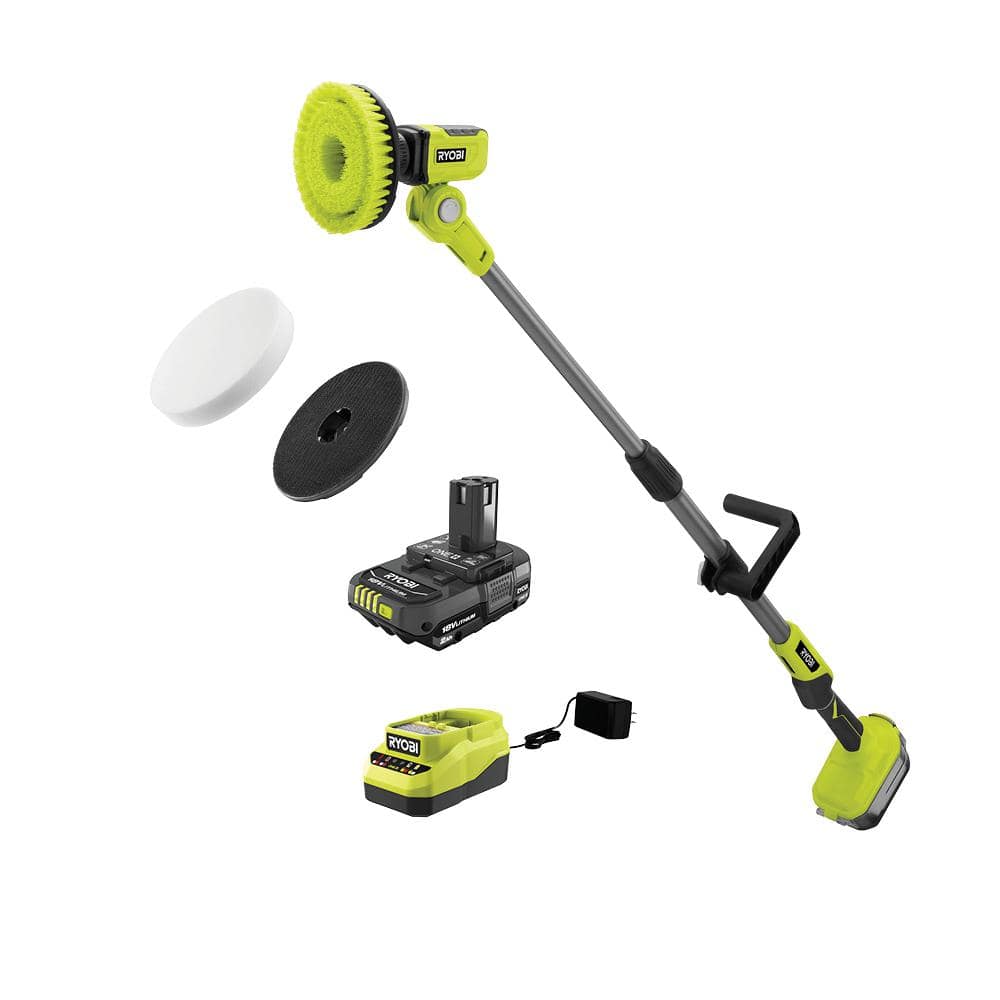 Have A Question About Ryobi One V Cordless Telescoping Power Scrubber Kit With Ah Battery