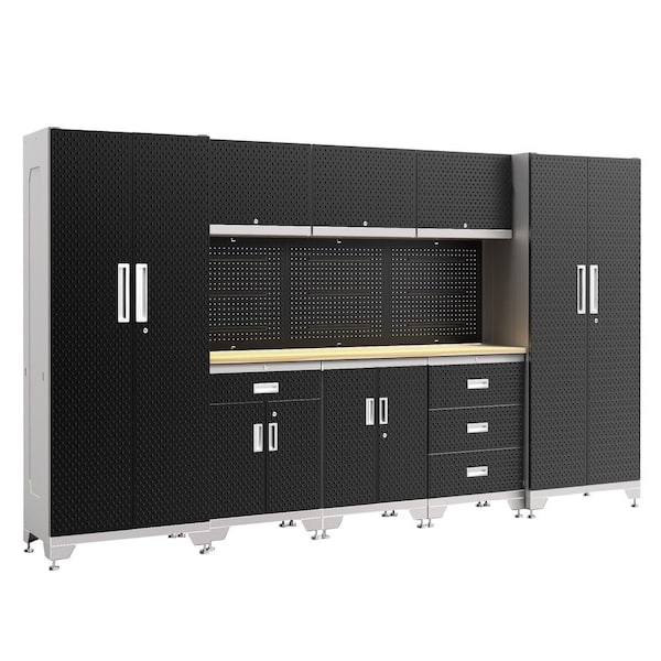 Frontier 10-Piece Steel Garage Storage System in Black (133 in. W x 73 in. H x 18 in. D)