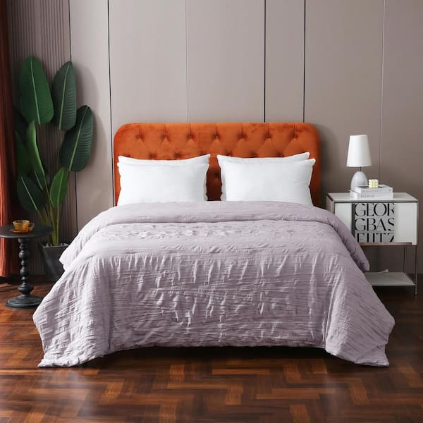 St. James Home Crinkled Down Alternative Light Purple Polyester Twin Blanket