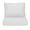 Outdoor Chair Cushions 2-Piece 23x25+20x23In.Deep Seat and Clasped Cushion Set for Patio Furniture in White