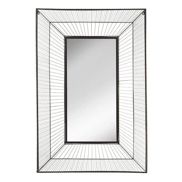 Filament Design Sundry 48 in. x 32 in. Black Linear Wire Framed Wall Mirror