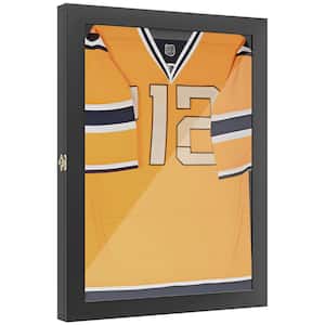 24 in. x 32 in. Black Picture Frame, Jersey Display Case, Wall-Mounted Memorabilia Acrylic Shadow Box with Hanger
