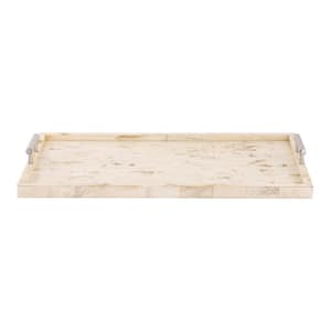 Ranch Wood 24 in. Bone Composite Decorative Tray