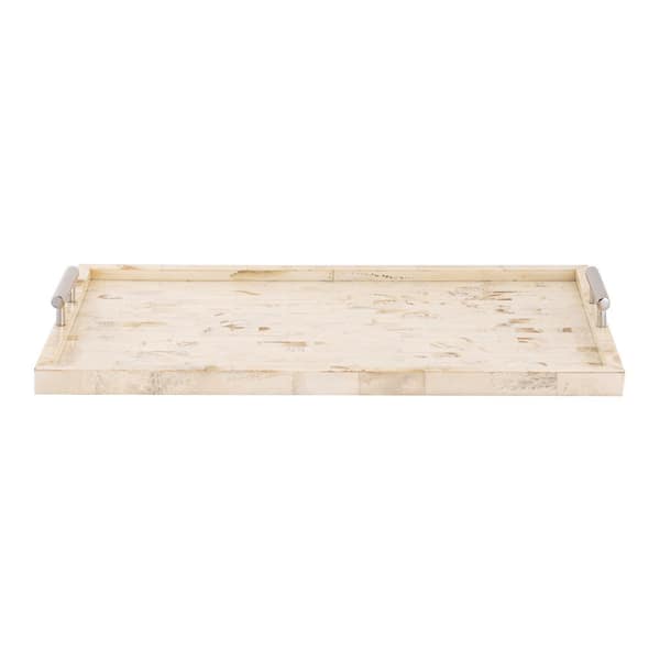Titan Lighting Ranch Wood 24 in. Bone Composite Decorative Tray