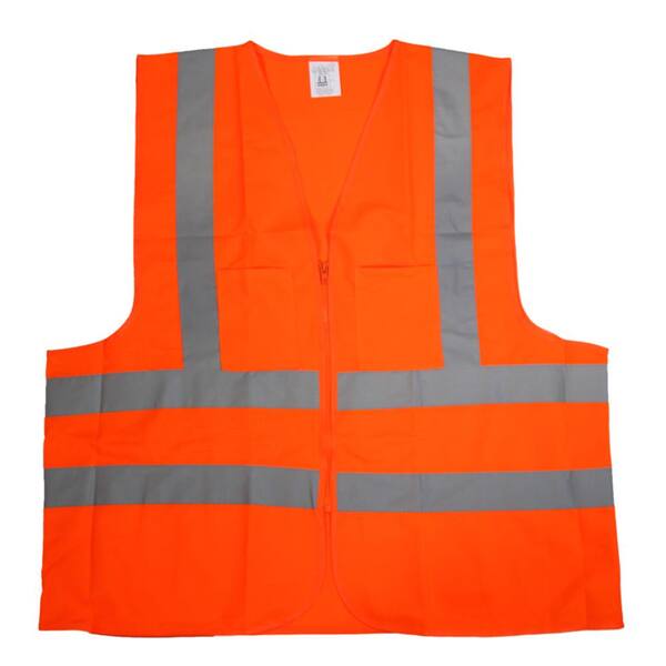 Stark Builder's XL Orange Mesh High Visibility Reflective Class 2 Safety Vest (2-pocket)