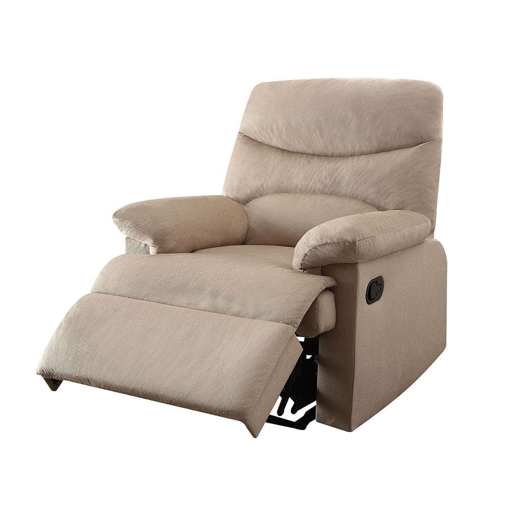 Acme Furniture Arcadia Beige Woven Fabric Fabric with Wood Frame Recliner  00702 - The Home Depot