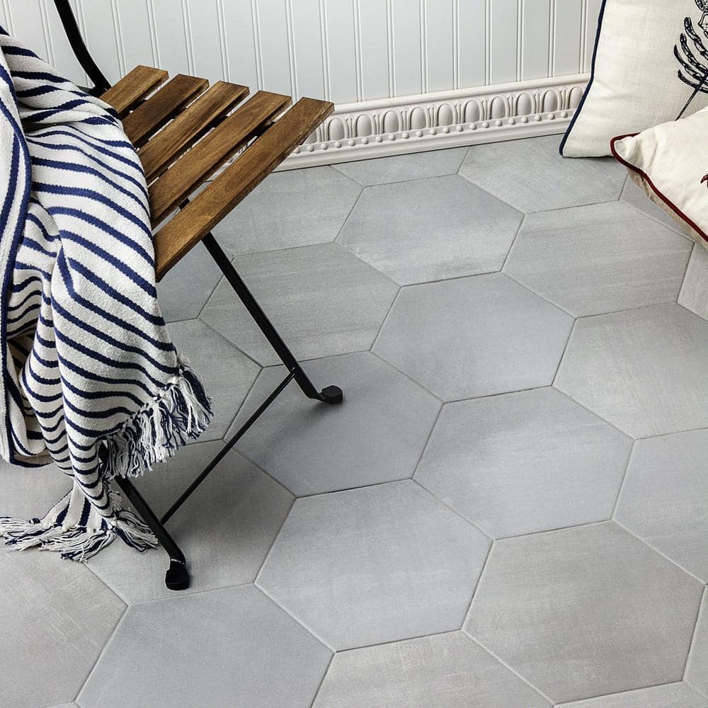 Light Gray Hexagon Matte Porcelain Floor & Wall Tile