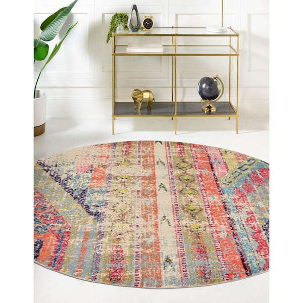 Sedona Yosemite Multi 8 ft. x 8 ft. Round Area Rug