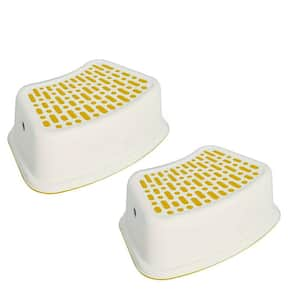 5.12 in. Yellow Lightweight Anti-Slip Plastic Toilet Stools Step Stools for Potty Training (Set of 2)