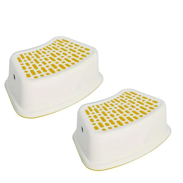 Amucolo 5.12 in. Yellow Lightweight Anti-Slip Plastic Toilet Stools Step Stools for Potty Training (Set of 2)