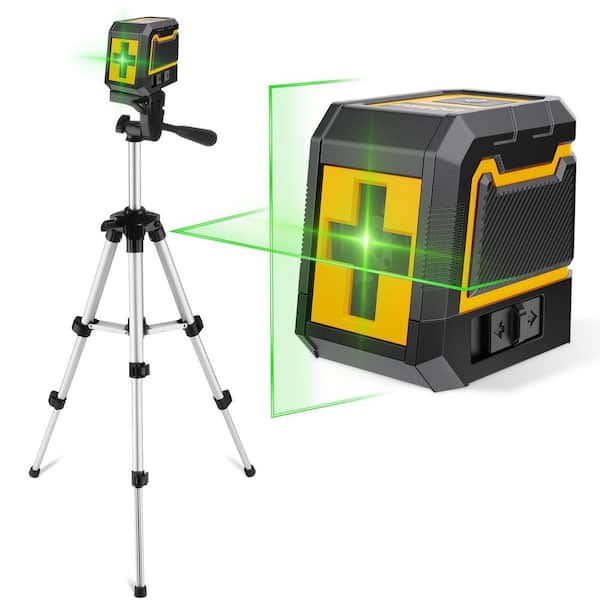 82 ft. Green Cross-Line Laser Level with Tripod Self-Leveling