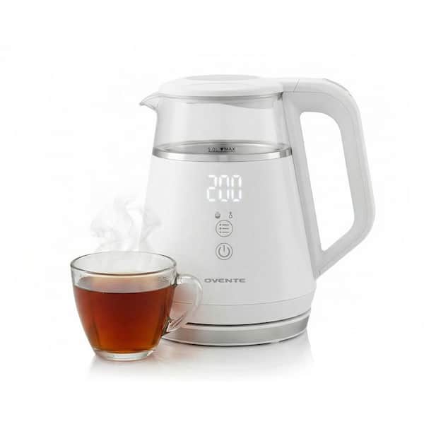 Electric Kettle with 5-Temperature Control Presets 5-Hour Keep Warm Function Auto Shut-Off, 1500W BPA Free, White KD95W