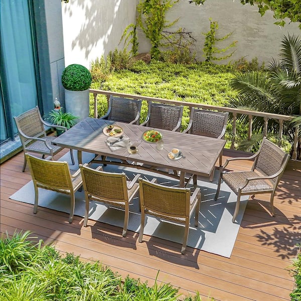 Tampa 9-Piece Aluminum Outdoor Dining Set