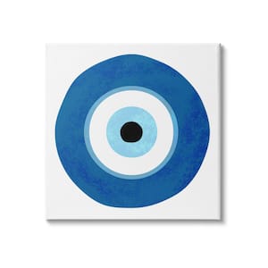 Eye Centric Bold Blue Abstract Circular Dominant Shapes By Ziwei Li Unframed Print Abstract Wall Art 24 in. x 24 in.