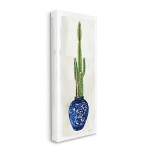"Indoor Succulent Still Life Tall Cactus" by Stellar Design Studio Unframed Nature Canvas Wall Art Print 20 in. x 48 in.
