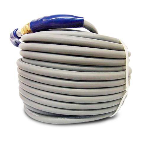 YAMATIC Non Marking 1/4 4200 PSI Pressure Washer Hose 100 FT, for Hot/Cold  Water Rubber Wire Braided, Kink Free Swivel 3/8 Quick Connection