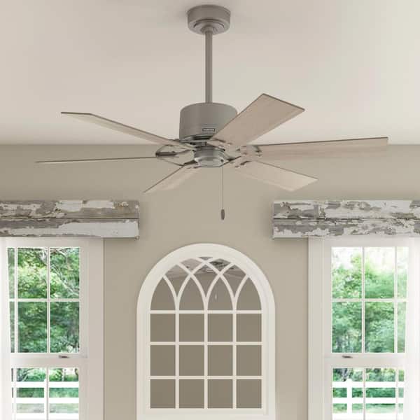 Gilrock 52 in. Indoor Matte Silver Ceiling Fan For Bedrooms