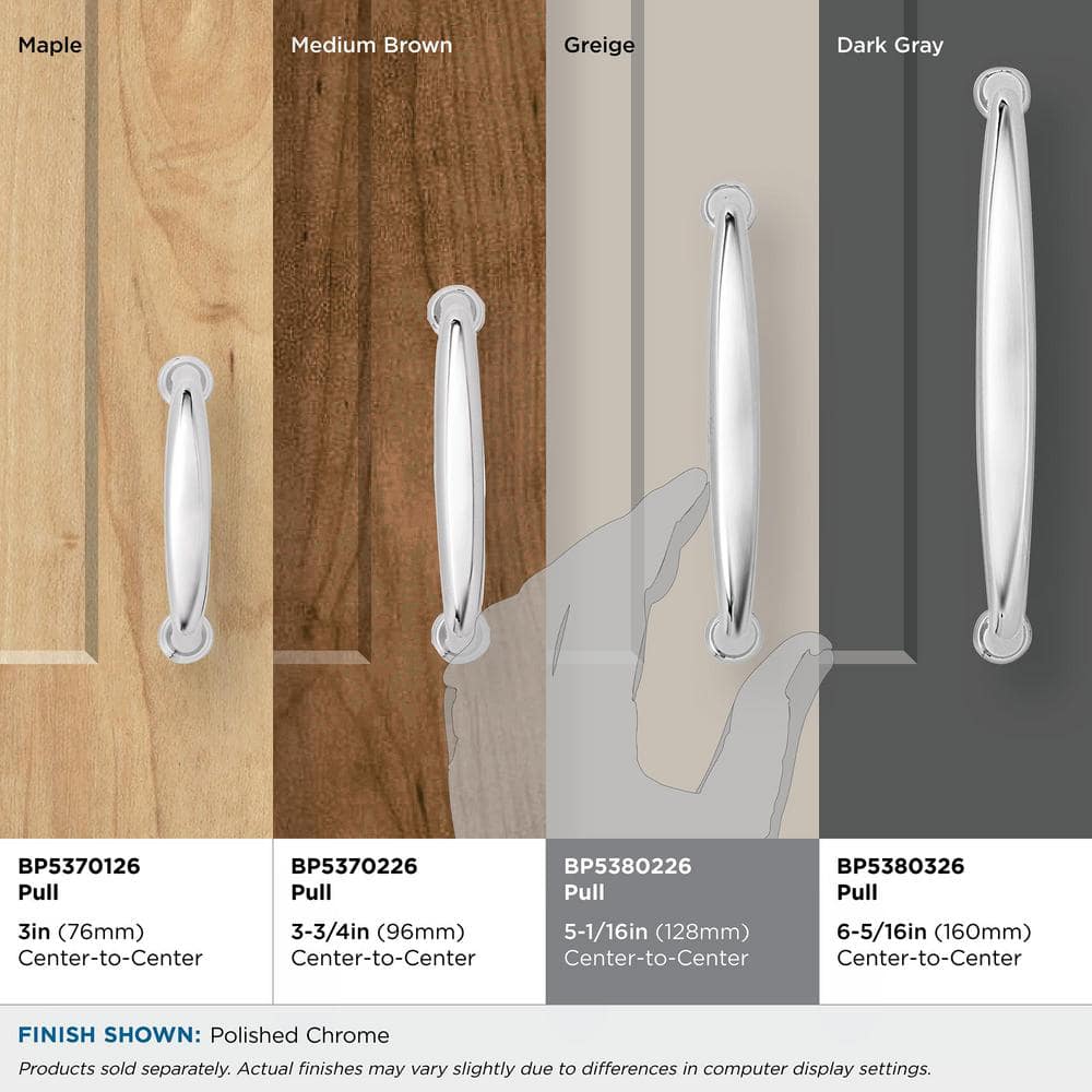 Polished Chrome 5-1/16" Cabinet Drawer Pull with Mounting Hardware