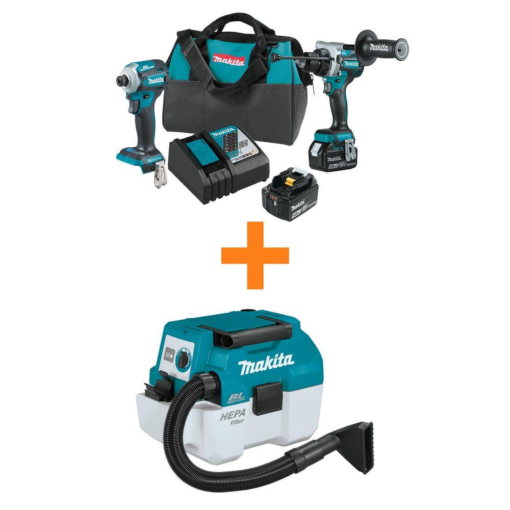 18V LXT Cordless Brushless 2-Pc. Combo Kit (5.0Ah) with 18V LXT Brushless 2 Gallon Portable Wet/Dry Vacuum price history on PriceWatchPro