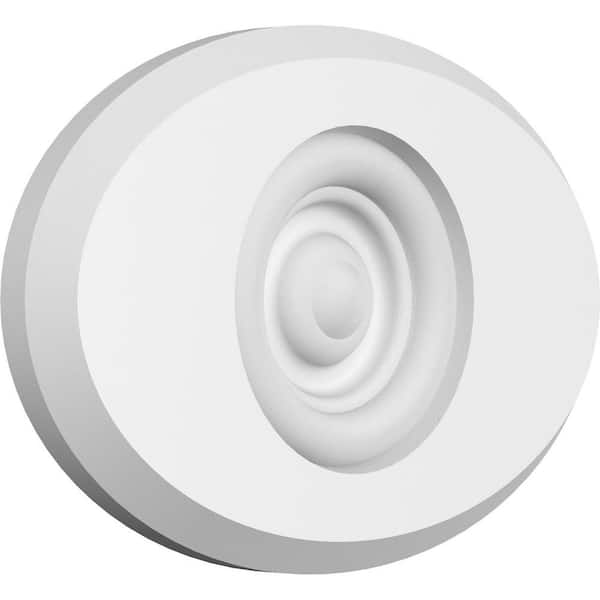 Ekena Millwork 1/2 in. x 6 in. x 4 in. Standard Dalton Bullseye Rosette with Beveled Edge Moulding