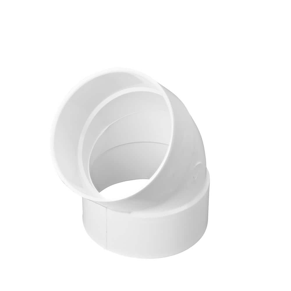 NDS PVC S&D 45° Elbow, 4 in. Hub X Hub 4P03 - The Home Depot