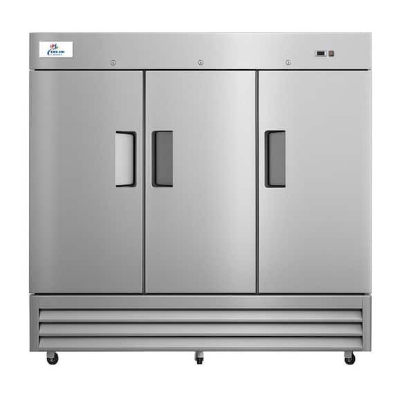 81 in. 72 cu. ft. NSF 3 Door Commercial Reach In Upright Refrigerator in Stainless Steel