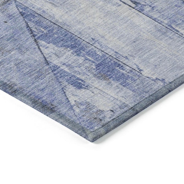 Chantille Machine Washable Indoor/Outdoor Abstract ACN1876 Denim 9 ft. x 12 ft. Accent Rug