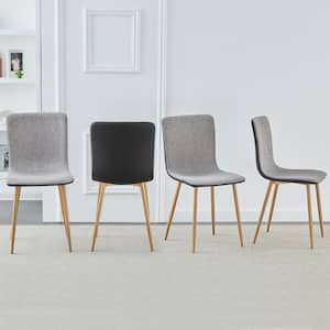 Dining Chairs Set Kitchen Chairs with PU Upholstered Seat Back Kitchen Room Side Chair with Metal Legs Set 4 in Gray