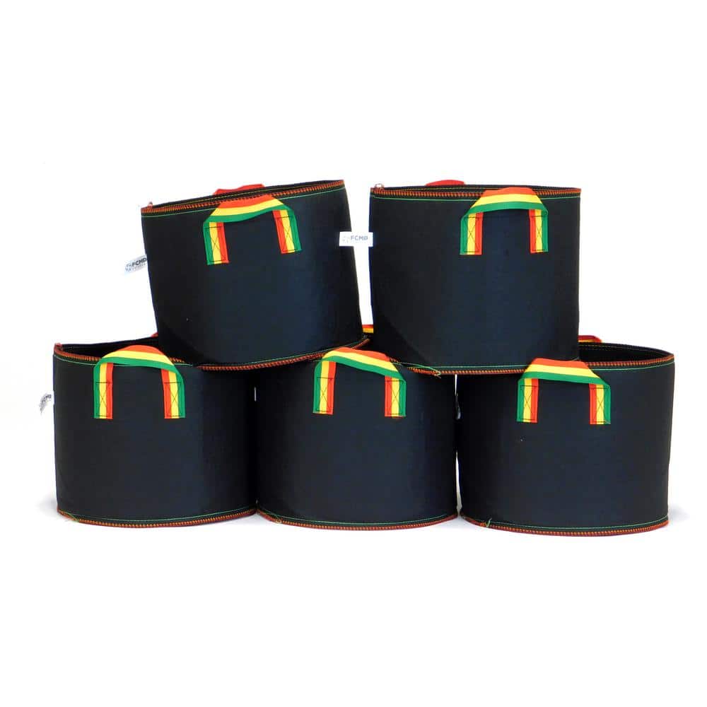 5 Gal. 3-Color Red, Yellow, Green Non-Woven Polyester Fabric Planter Grow B