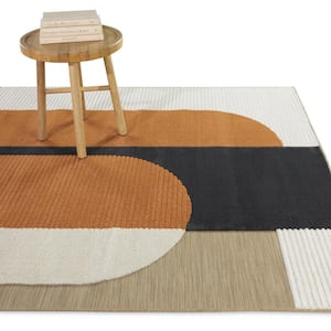 Astbury Orange 5 ft. x 7 ft. Geometric Indoor/Outdoor Area Rug