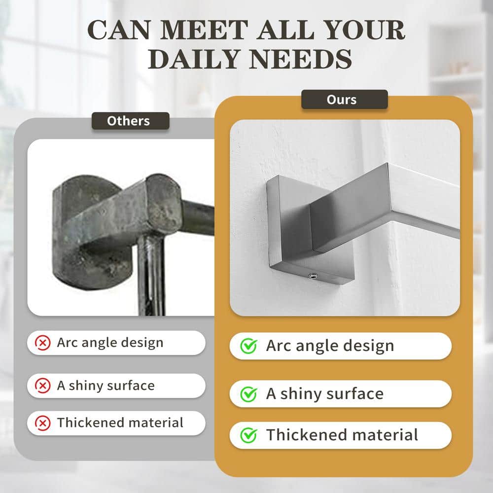 Brushed Nickel 5-Piece Bathroom Hardware Set with Towel Bar