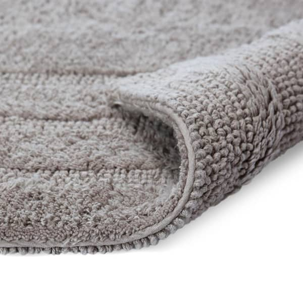 Home Dynamix 32-in x 20-in Gray Microfiber Bath Mat in the