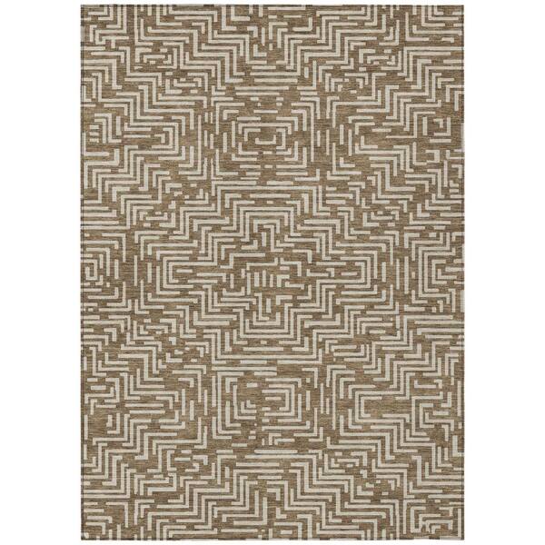 Chantille Machine Washable Indoor/Outdoor Abstract ACN2664 Brown 10 ft. x 14 ft. Area Rug