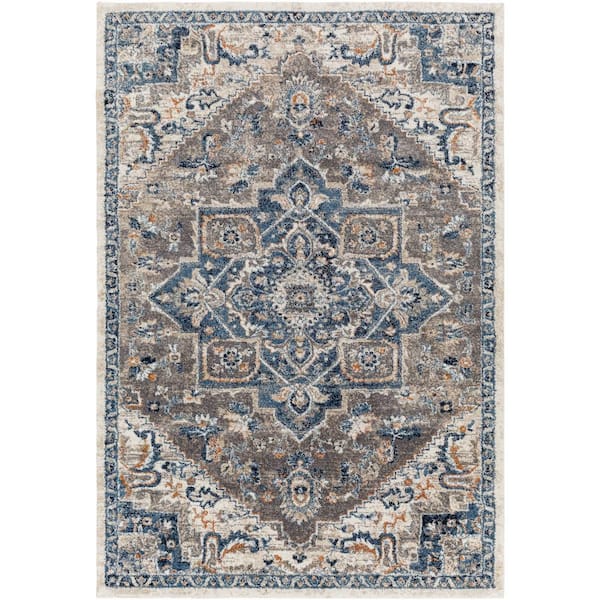 Uhur Navy Medallion 8 ft. x 10 ft. Indoor Area Rug
