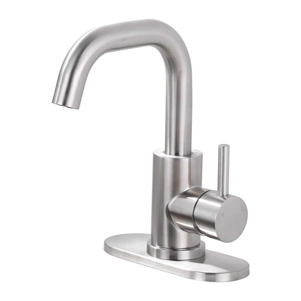 Single Handle Stainless Steel Bar Faucet with Deck Plate and Supply Lines in Brushed Nickel price history on PriceWatchPro