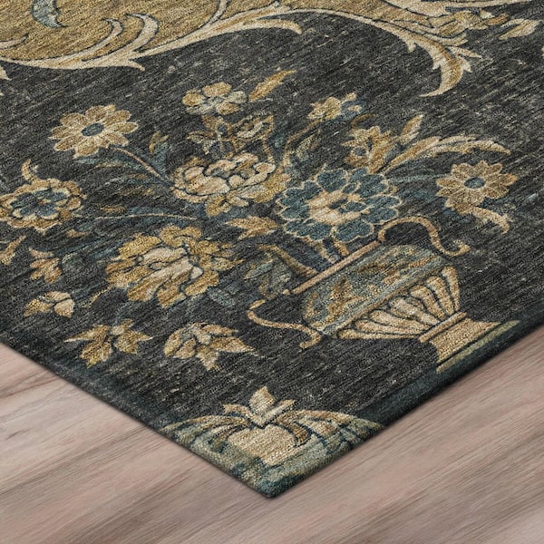 Chantille Machine Washable Indoor/Outdoor Abstract ACN3080 Black 5 ft. x 7 ft. 6 in. Area Rug