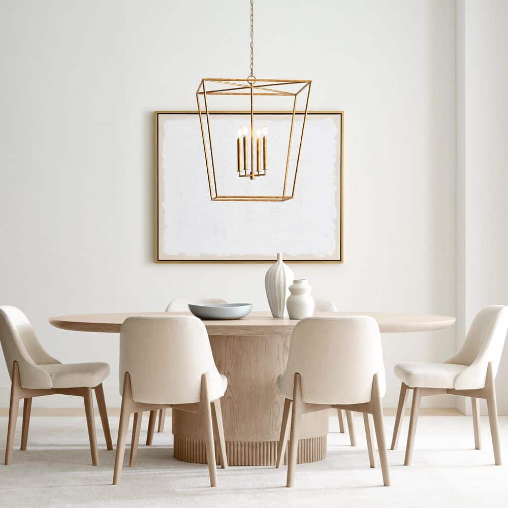 Viota Large 4-Light Casted Gild Finish Dining Room Entry Hallway Transitional Pendant Light price history on PriceWatchPro