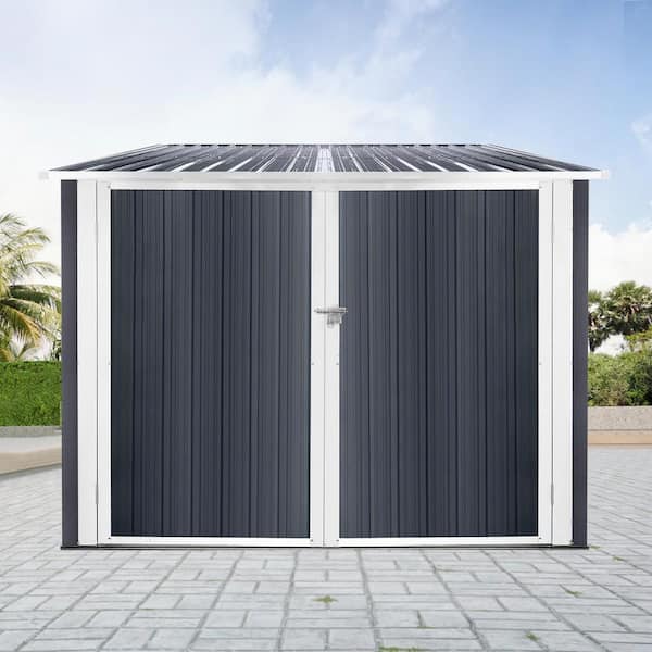 6 ft. W x 6 ft. D Grey Galvanized Steel Outdoor Storage Shed