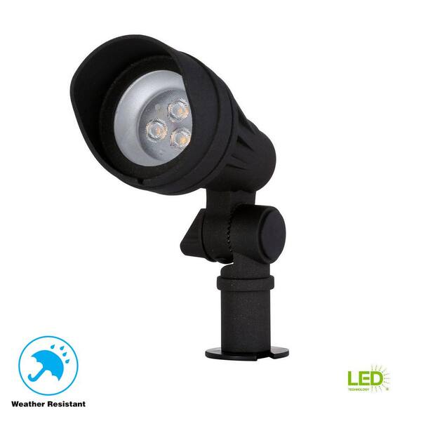 Hampton Bay Surface Mount Light Low-Voltage Black Outdoor Integrated LED Durable