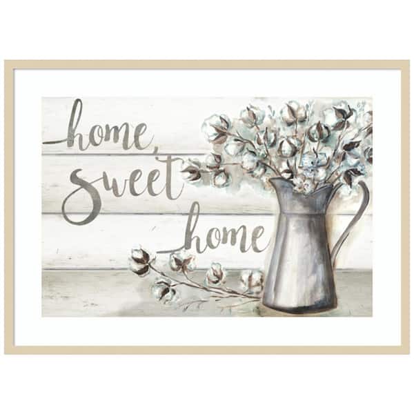 Amanti Art "Farmhouse Cotton Home Sweet Home" by Tre Sorelle Studios 1-Piece Framed Giclee Typography Art Print 30 in. x 41 in.