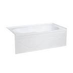 Swiss Madison Ivy 60” X 30” Left-Hand Drain Alcove Bathtub With Apron – High Gloss Acrylic, Tile Flange