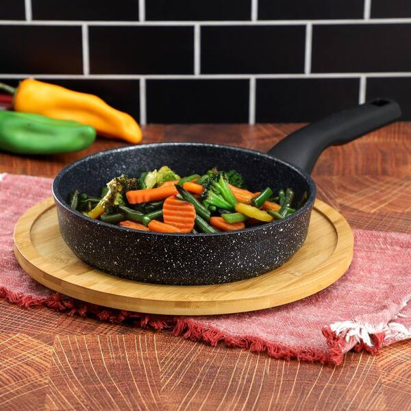 Korkmaz Ornella Nonstick 8 in. Aluminum Frying Pan in Granite