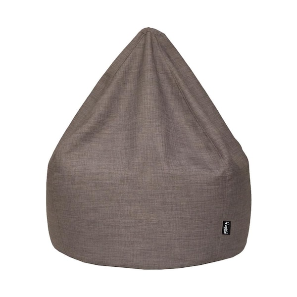 NORKA LIVING Pear Shaped Large Bean Bag Chair in Polyester Canvas Gray