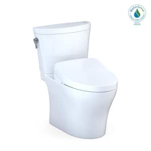 Aquia IV Arc 12 in. Rough In Two-Piece 0.9/1.28 GPF Dual Flush Elongated Toilet in Cotton White with S550E Washlet Seat