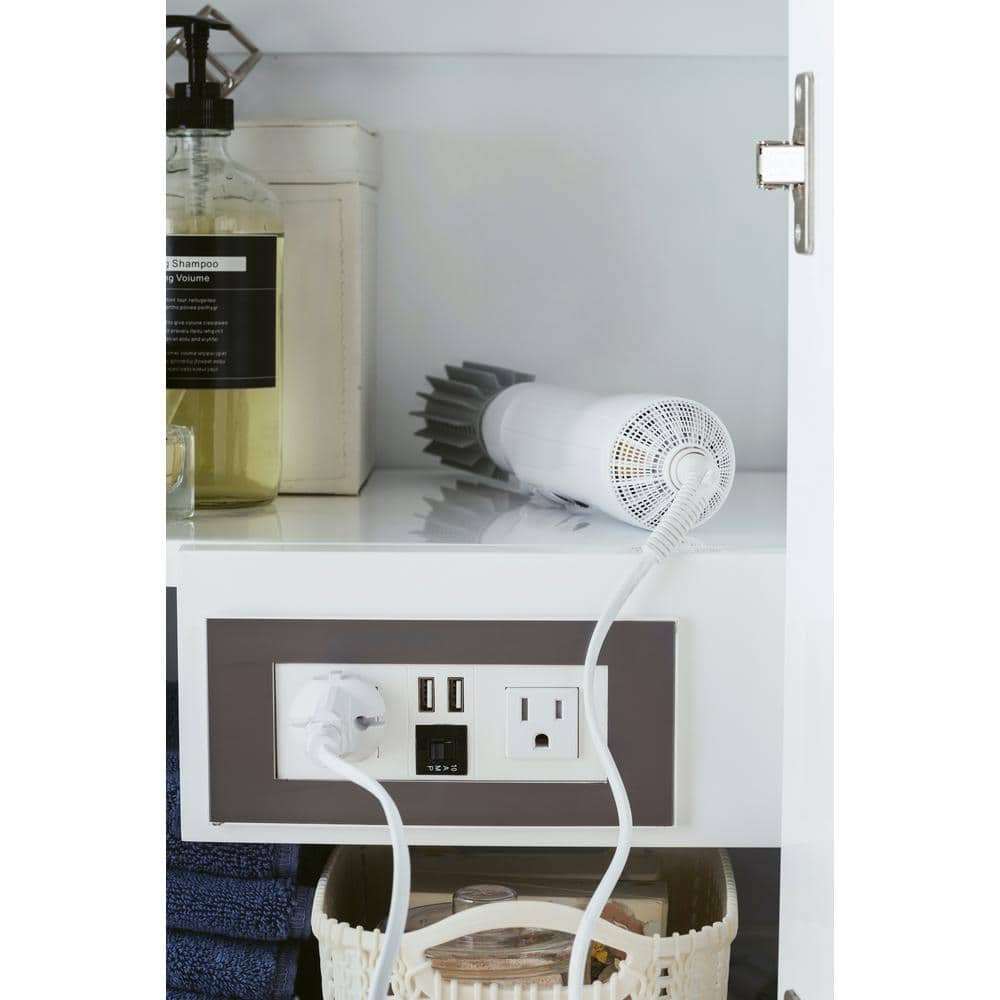 Glossy White Double Vanity Base with Soft-Close Hinges