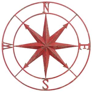 41 in. Dia. Compass Rose Metal Wall Plaque