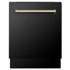 Autograph Edition 24 in. Top Control 8-Cycle Tall Tub Dishwasher with 3rd Rack in Black Stainless Steel & Polished Gold